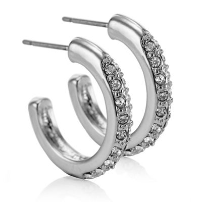Designer silver crystal hoop earring